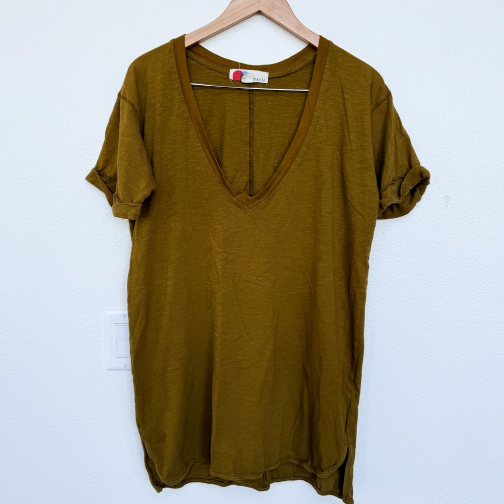 Free People Beach V Neck Tshirt Swim Cover Size S